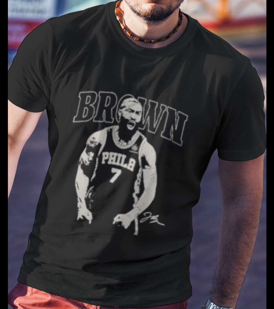 Brown Philadelphia 76ers No 7 Player T-Shirt