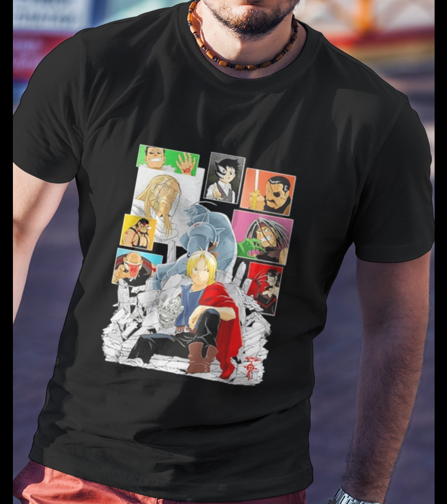 Fullmetal Alchemist Iconic Characters Edward Elric And Alphonse Collage T-Shirt