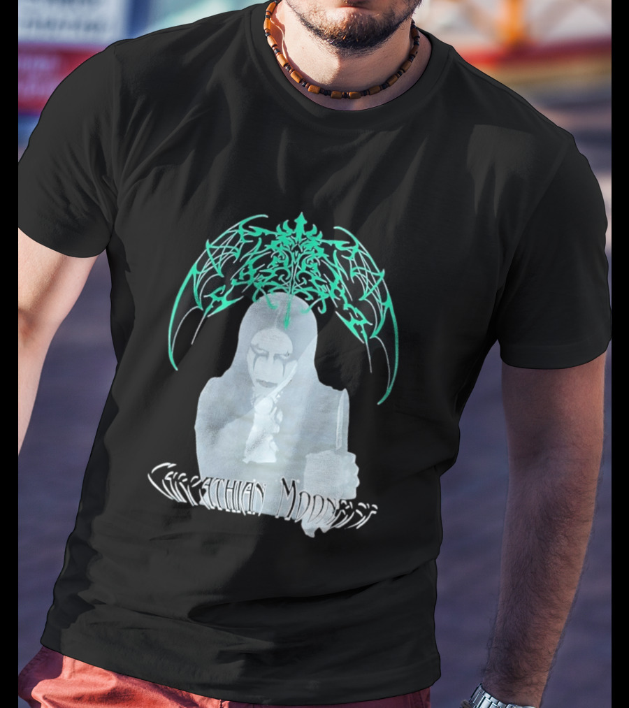 Carpathian Moonrise Hooded Figure With Knife Metal Band T-Shirt