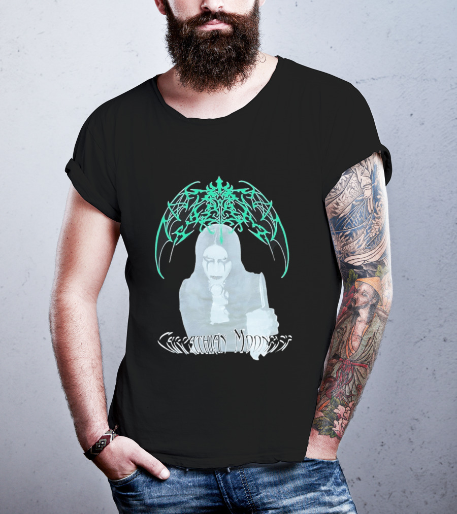 Carpathian Moonrise Hooded Figure With Knife Metal Band T-Shirt