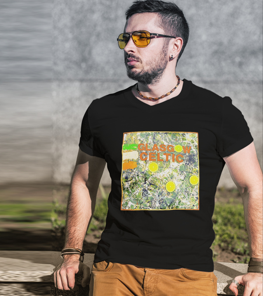 Glasgow Celtic Lime Splash Art With Citrus Accents T-Shirt