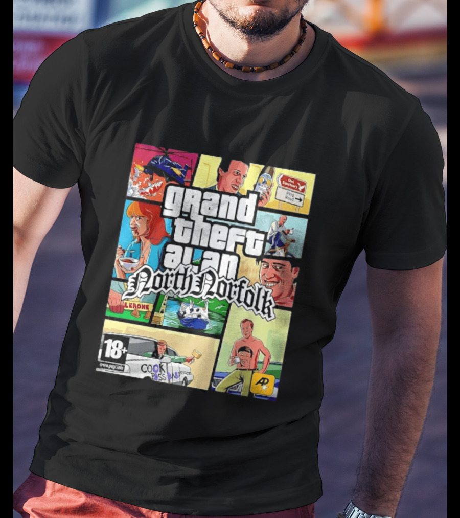 Grand Theft Alan North Norfolk Steve Coogan T-Shirt
