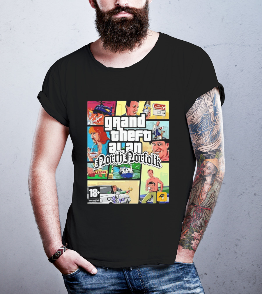 Grand Theft Alan North Norfolk Steve Coogan T-Shirt