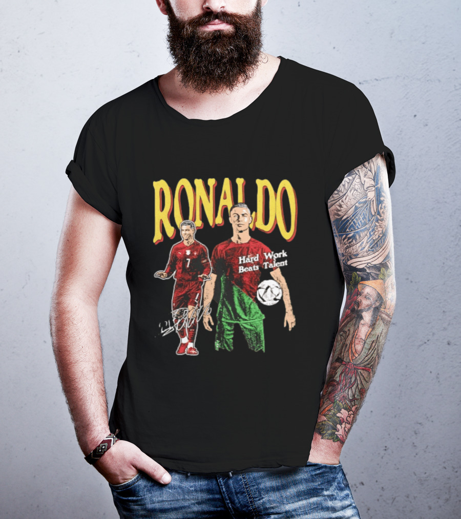 Ronaldo Hard Work Beats Talent Portugal Soccer T-Shirt