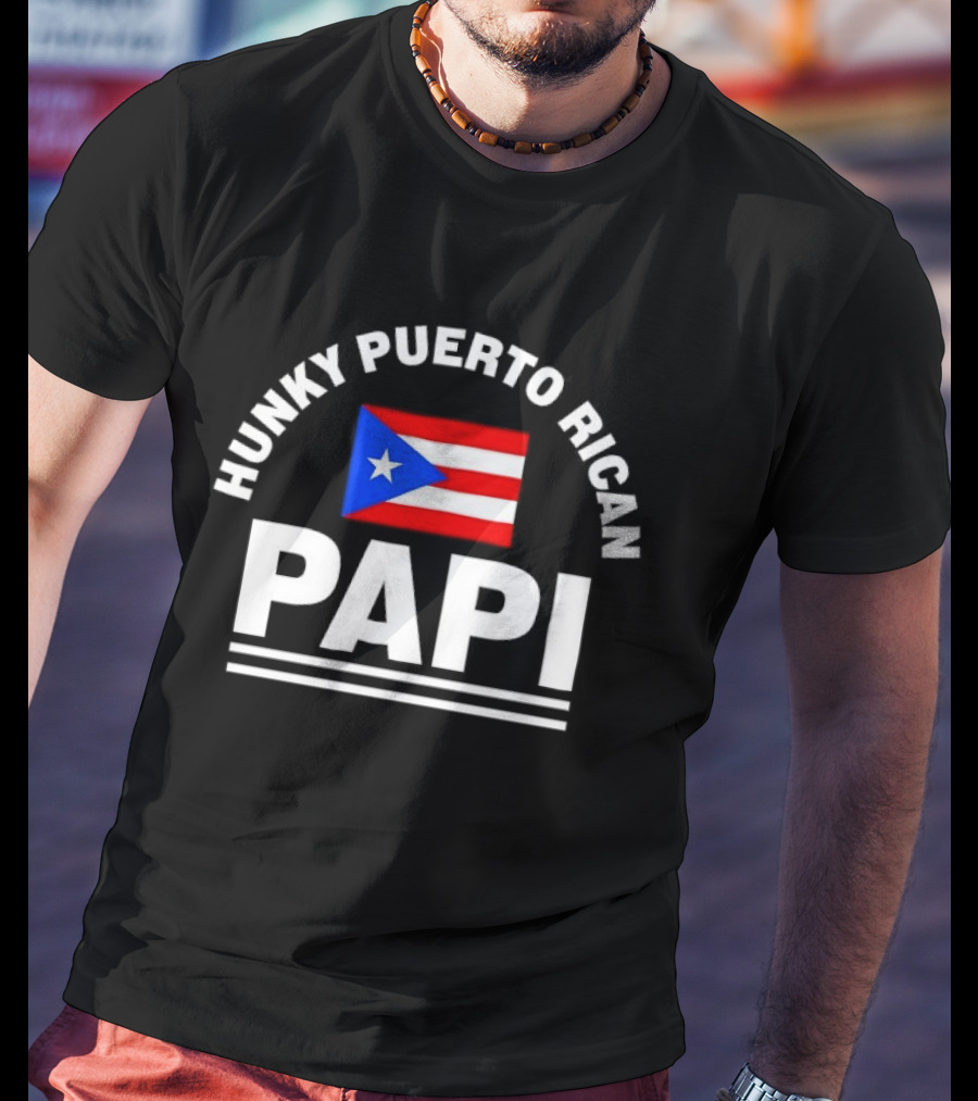 Hunky Puerto Rican Papi Flag Latino Pride T-Shirt