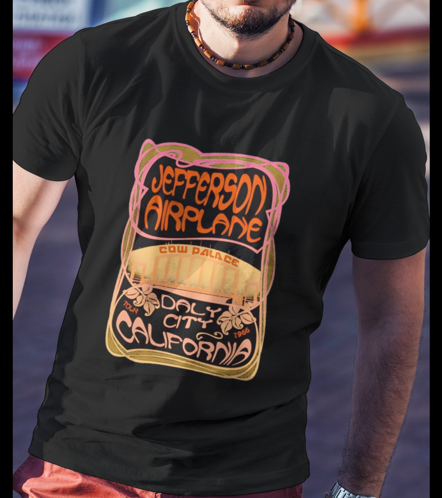 Jefferson Airplane Cow Palace Daly City California 1966 Tour Psychedelic T-Shirt