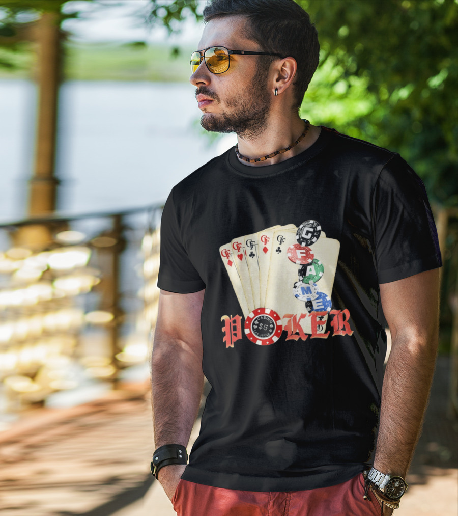 Casino Las Vegas Poker Cards And Chips GF Game T-Shirt