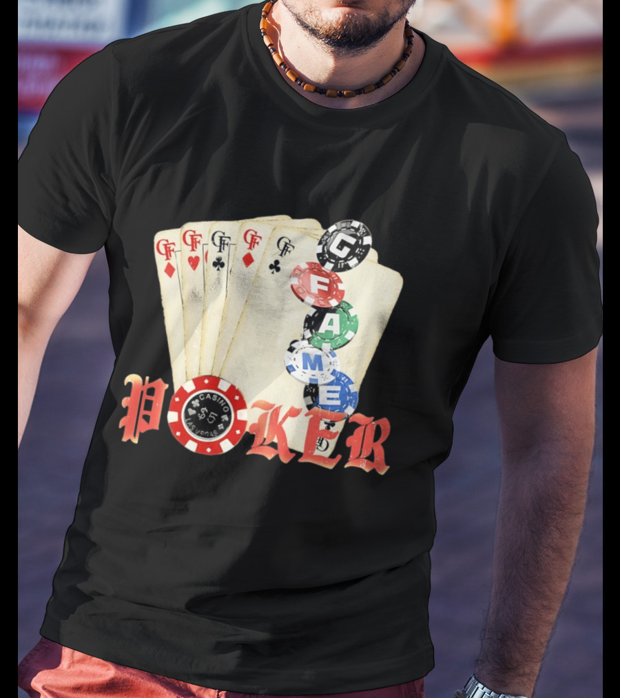 Casino Las Vegas Poker Cards And Chips GF Game T-Shirt