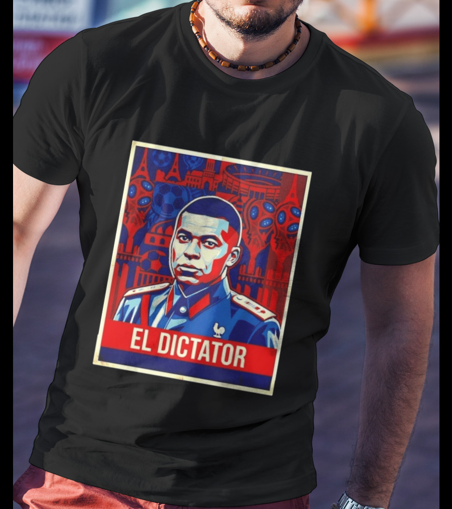 Kylian Mbappe El Dictator Paris Saint Germain Art Deco T-Shirt