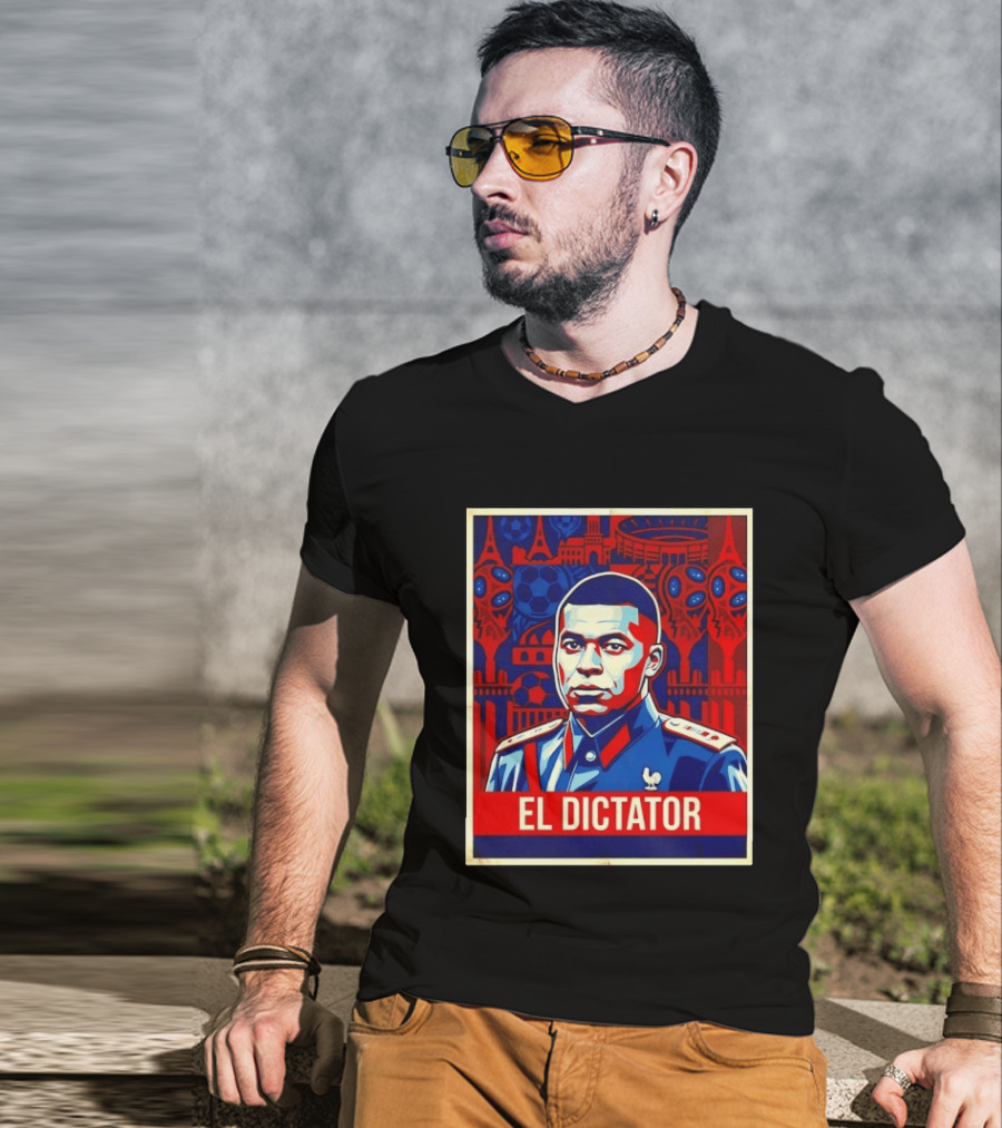 Kylian Mbappe El Dictator Paris Saint Germain Art Deco T-Shirt