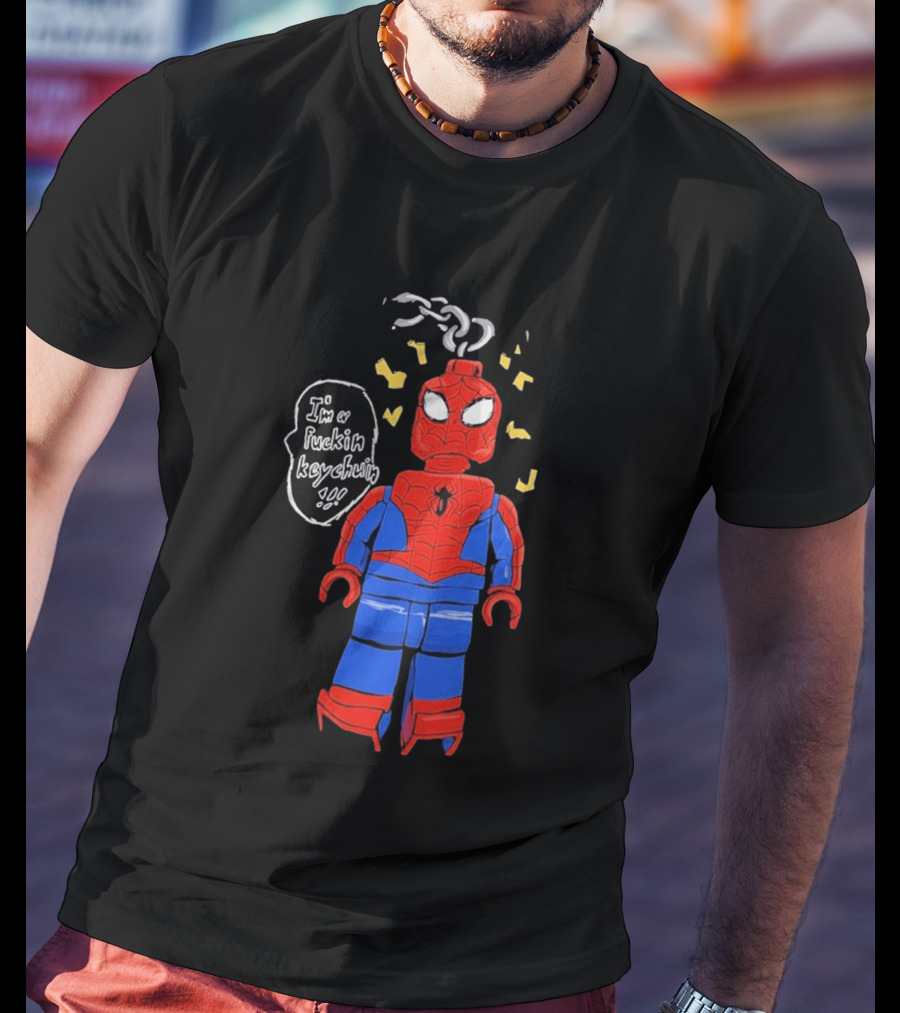 Lego Spider Man I'm A Keychain Funny Minifigure T-Shirt