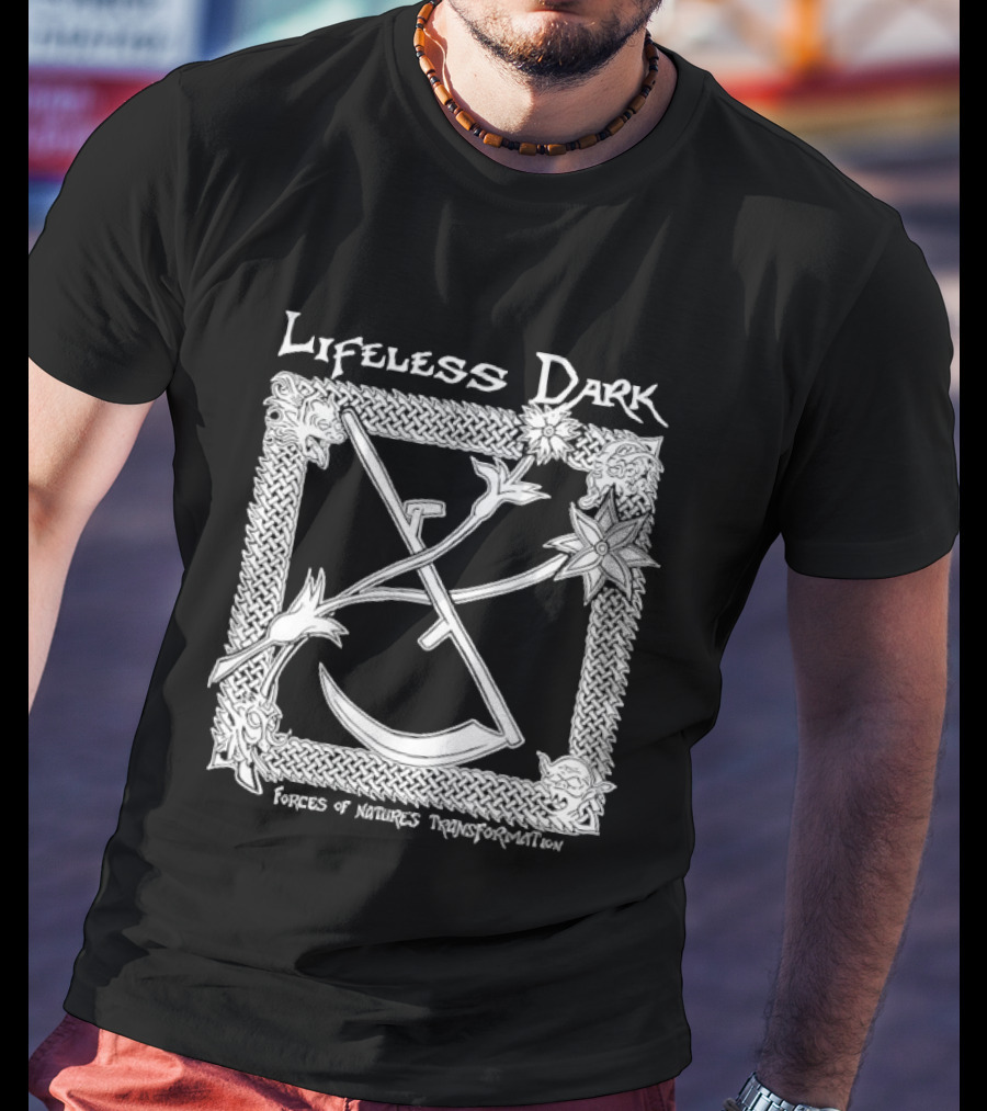 Lifeless Dark Forces Of Nature's Transformation Celtic Knot Scythe Star T-Shirt