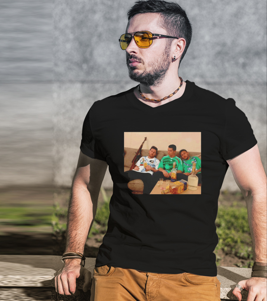 Lionel Messi Cristiano Ronaldo Neymar Mexico National Team Tequila Party T-Shirt