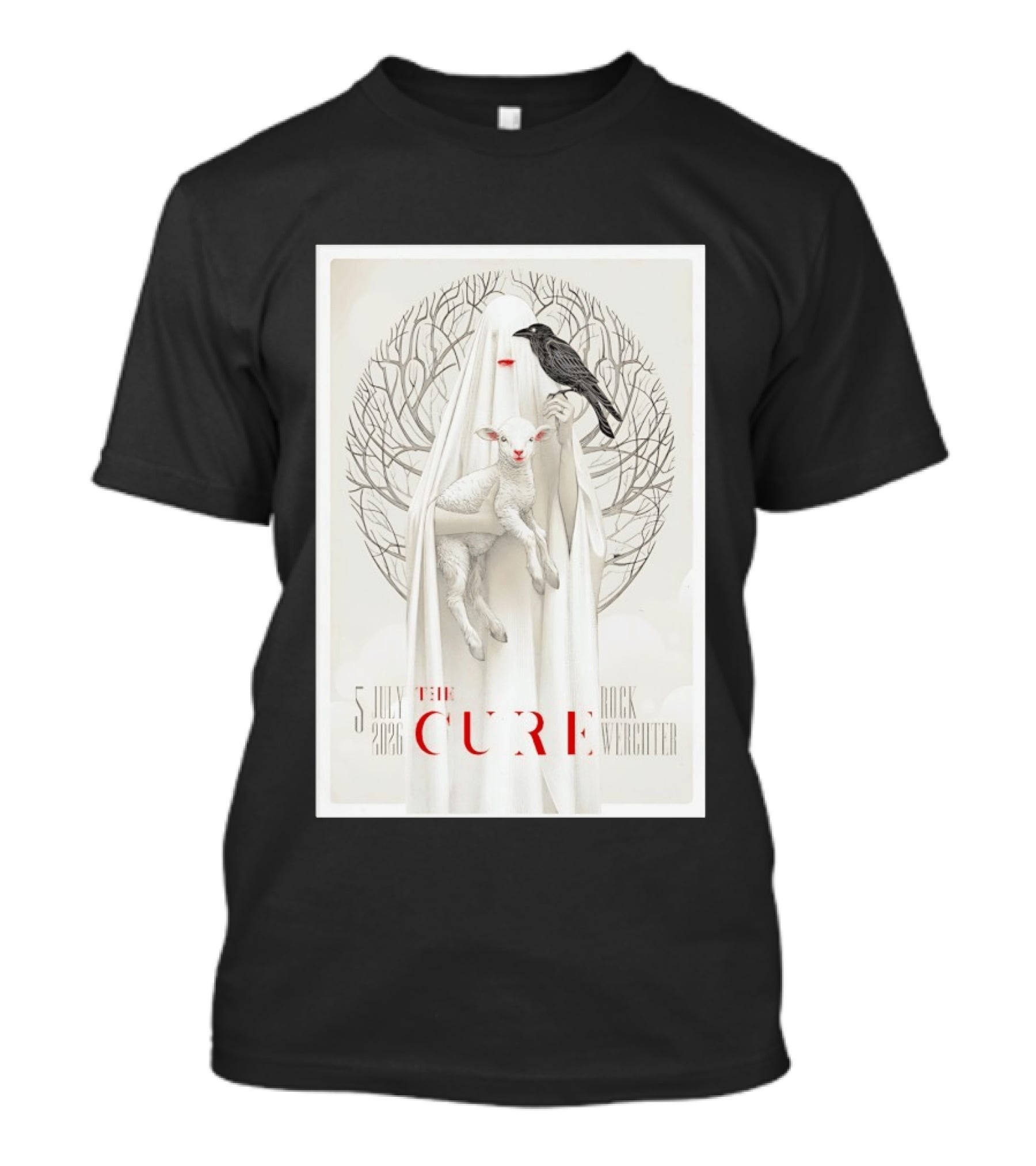 5 July 2026 The Cure Rock Werchter Ghost Holding Lamb And Raven T-Shirt