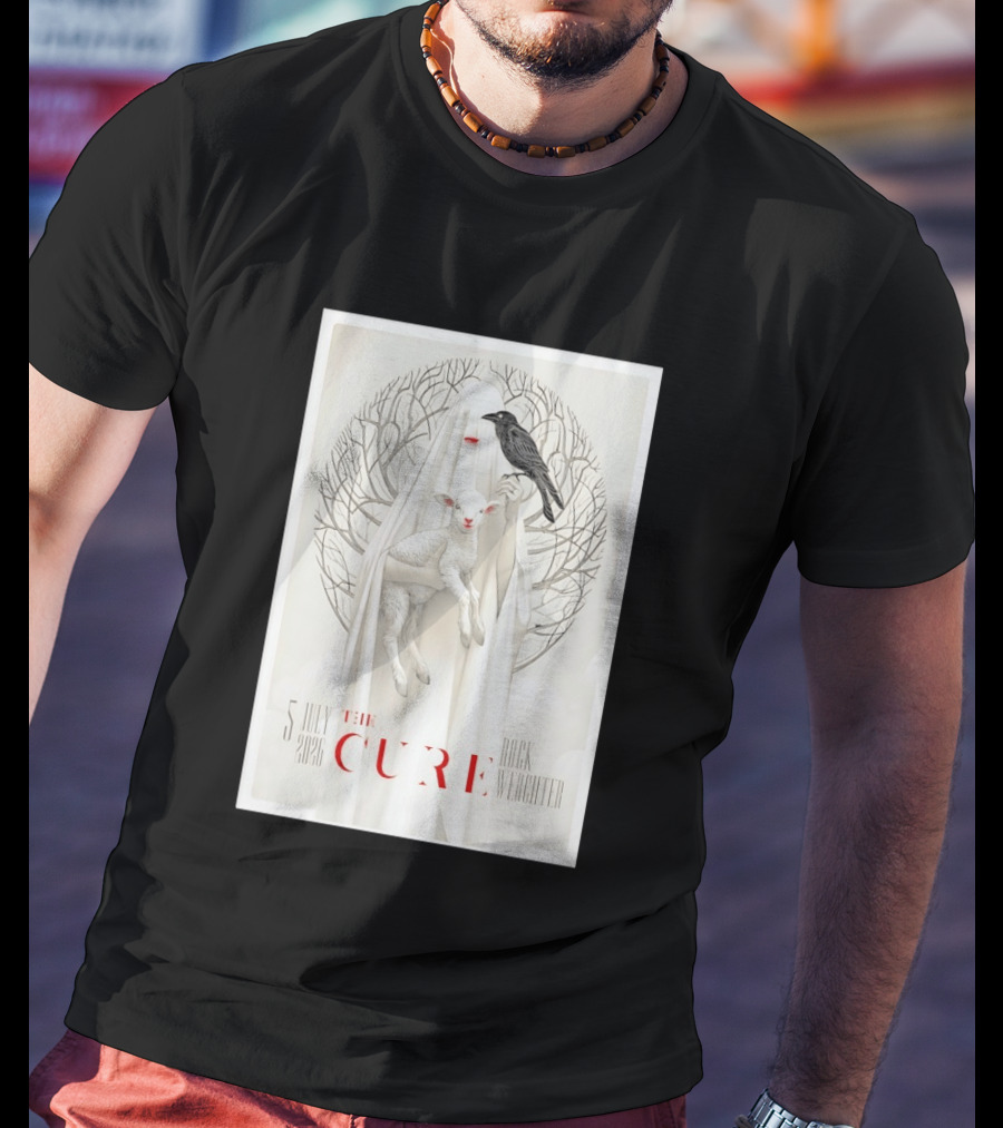 5 July 2026 The Cure Rock Werchter Ghost Holding Lamb And Raven T-Shirt
