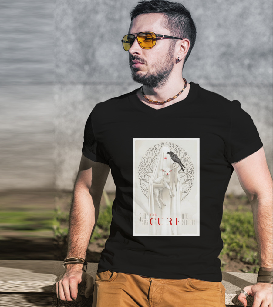 5 July 2026 The Cure Rock Werchter Ghost Holding Lamb And Raven T-Shirt