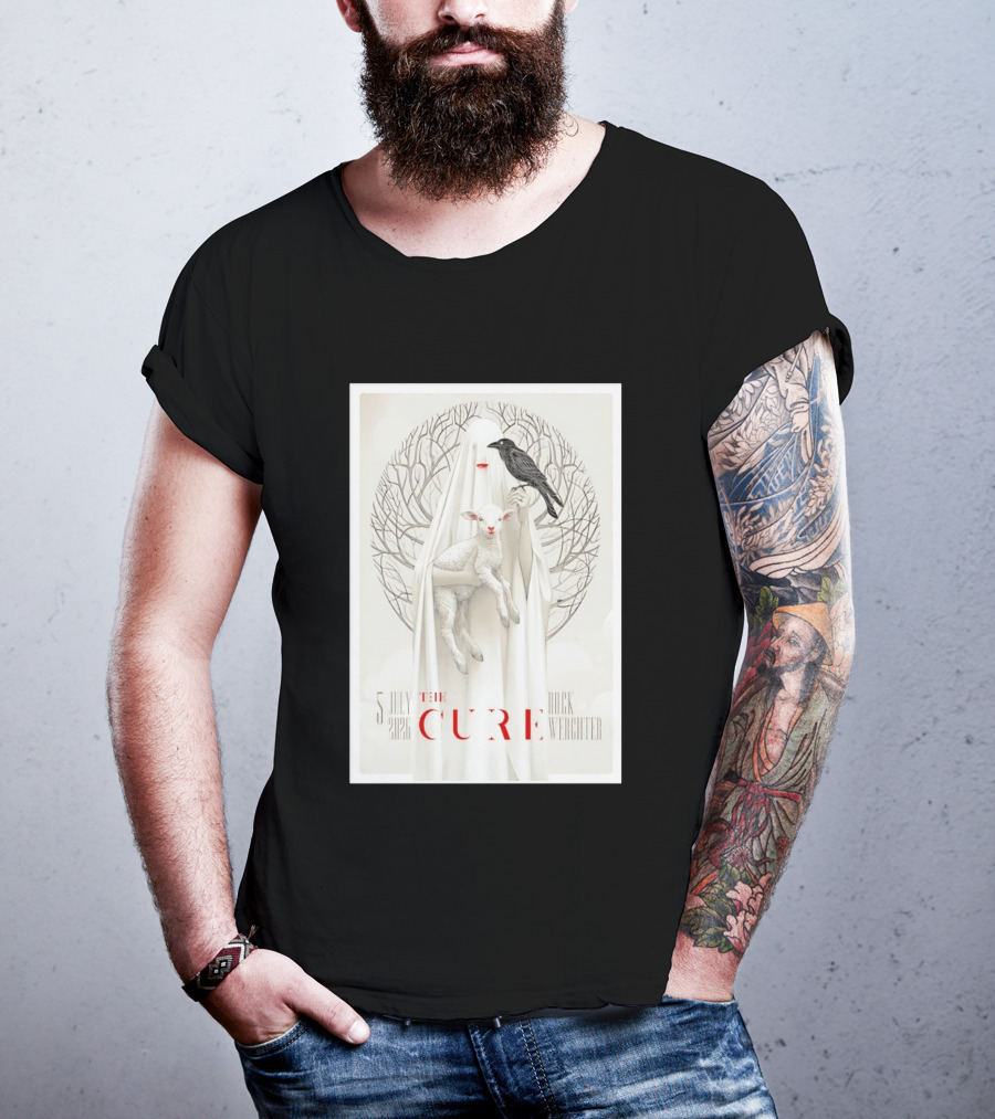 5 July 2026 The Cure Rock Werchter Ghost Holding Lamb And Raven T-Shirt