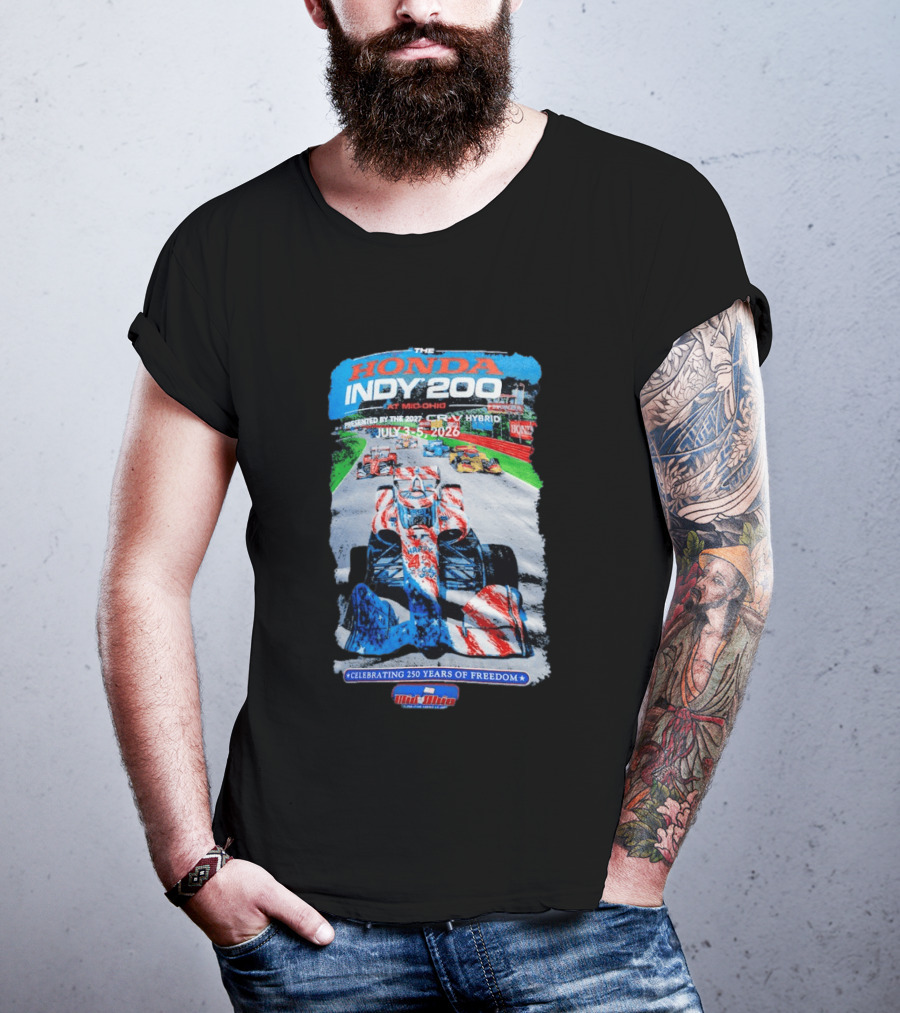 Honda Indy 200 At Mid Ohio July 3 To 5 2026 Celebrating 250 Years Of Freedom Racing Event T-Shirt