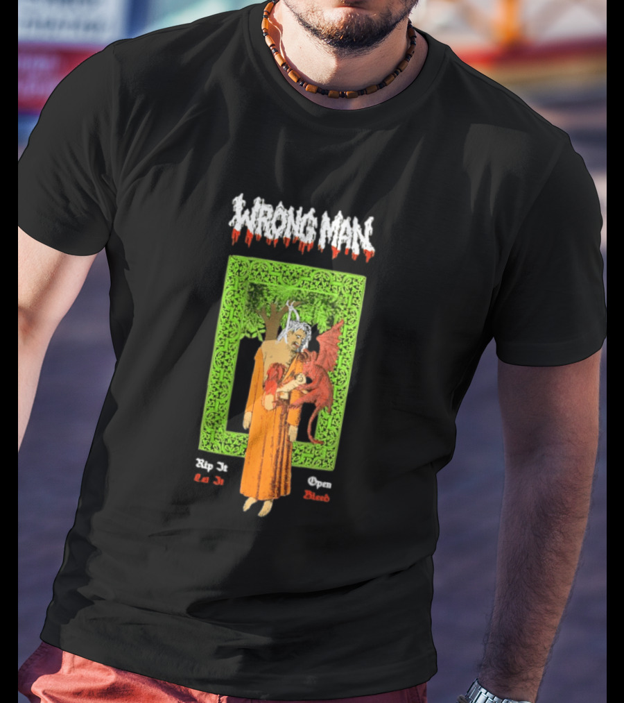 Wrong Man Rip It Or Die Open Death T-Shirt