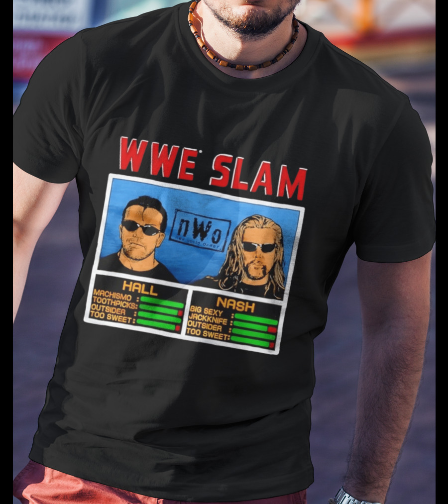 WWE Slam NWo Scott Hall Kevin Nash Outsider Too Sweet Machismo Big Sexy Jackknife T-Shirt
