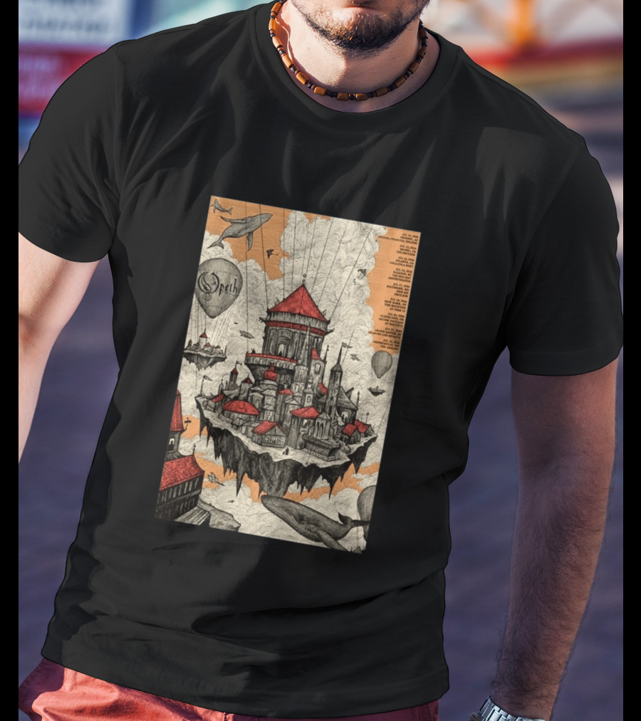 Opeth 2026 Summer Tour Exclusive Floating City With Whales And Balloons T-Shirt