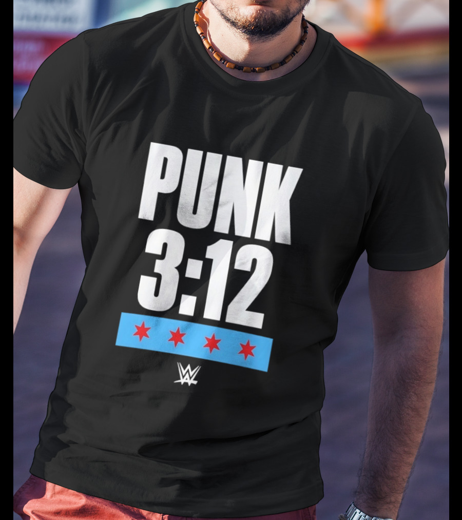 Punk 3 12 WWE CM Punk Wrestling Star Logo Four Red Stars T-Shirt
