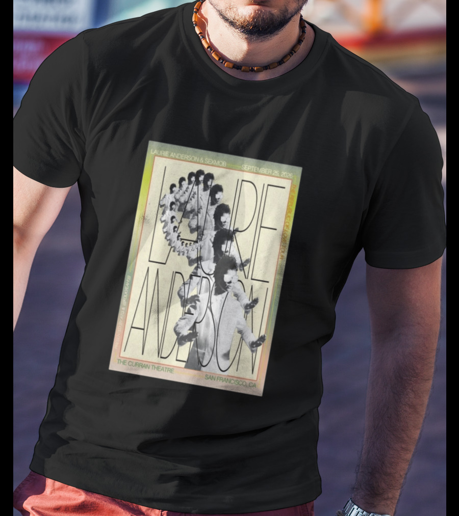 Laurie Anderson Curran Theatre September 25 2026 San Francisco Vaporwave Block Of Love Tour Sexmob T-Shirt