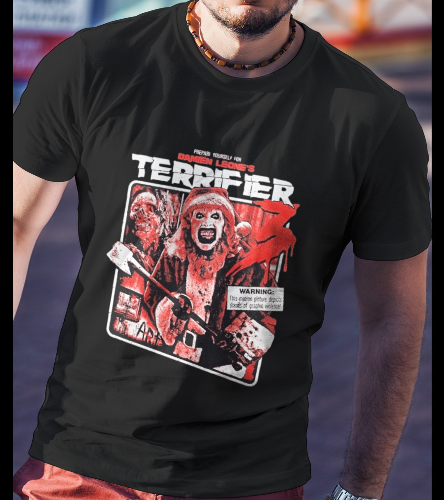 Damien Leone's Terrifier 3 Prepare Yourself Unrated Warning Graphic Violence T-Shirt