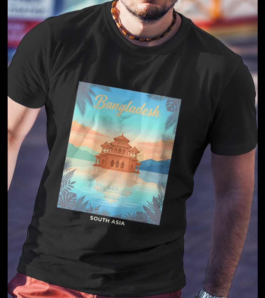 Bangladesh South Asia Travel Mosque On Water T-Shirt