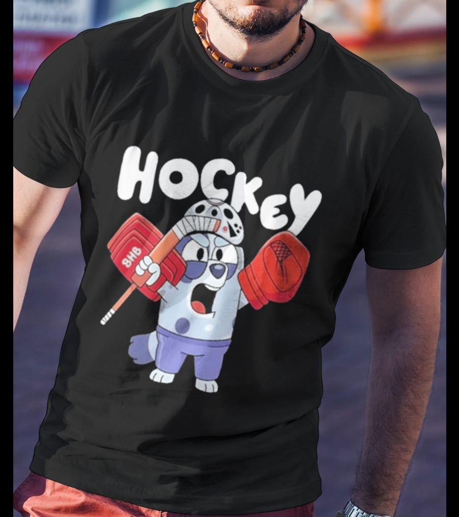 Bluey Hockey Bhb Goalie Cartoon T-Shirt