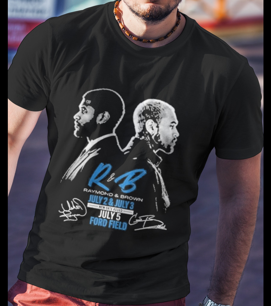Detroit Lions Usher Raymond & Chris Brown 2026 The R&B Tour T-Shirt