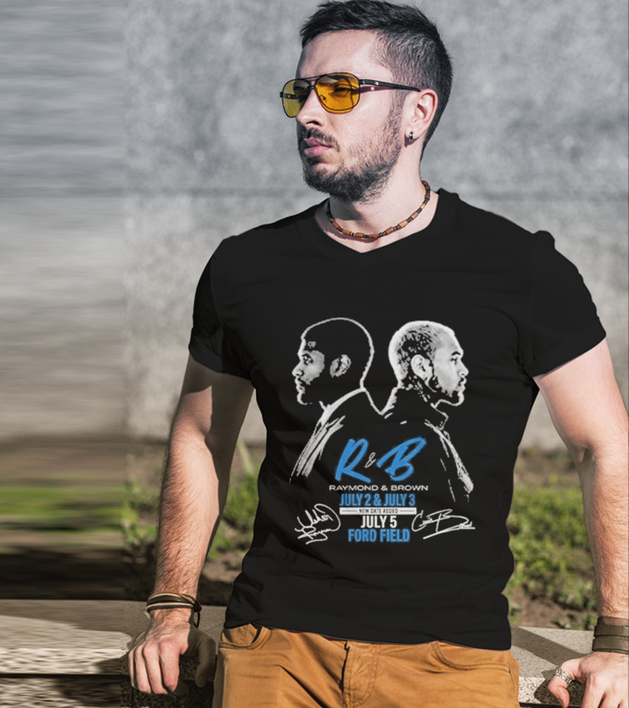 Detroit Lions Usher Raymond & Chris Brown 2026 The R&B Tour T-Shirt