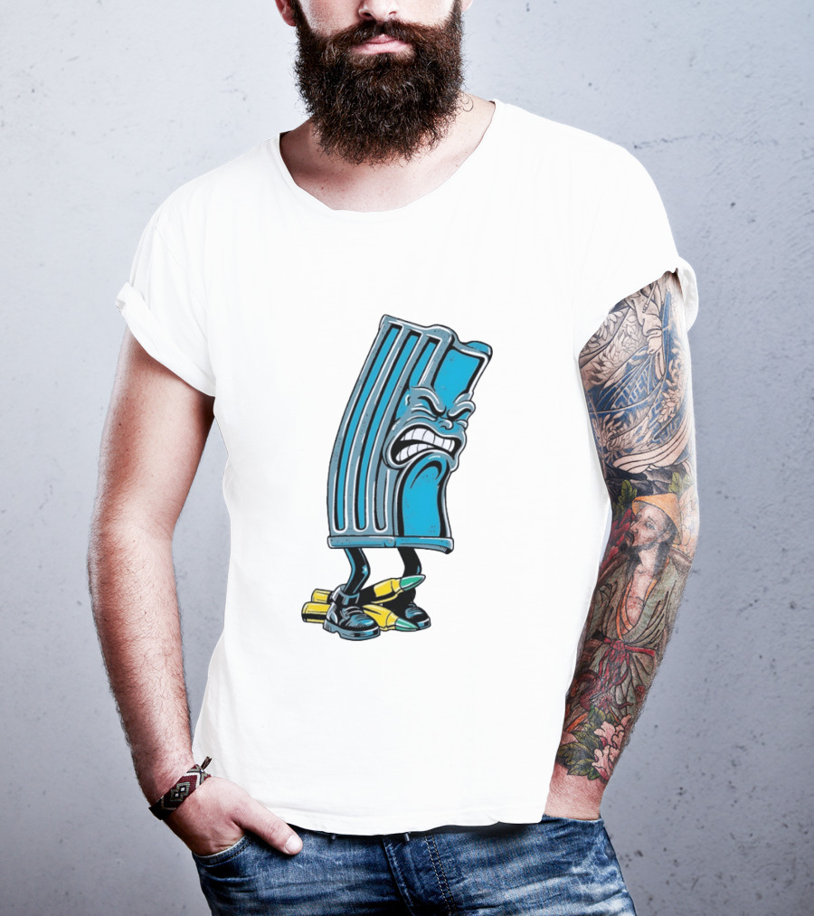 Angry Rifle Magazine With Walking Bullets T-Shirt
