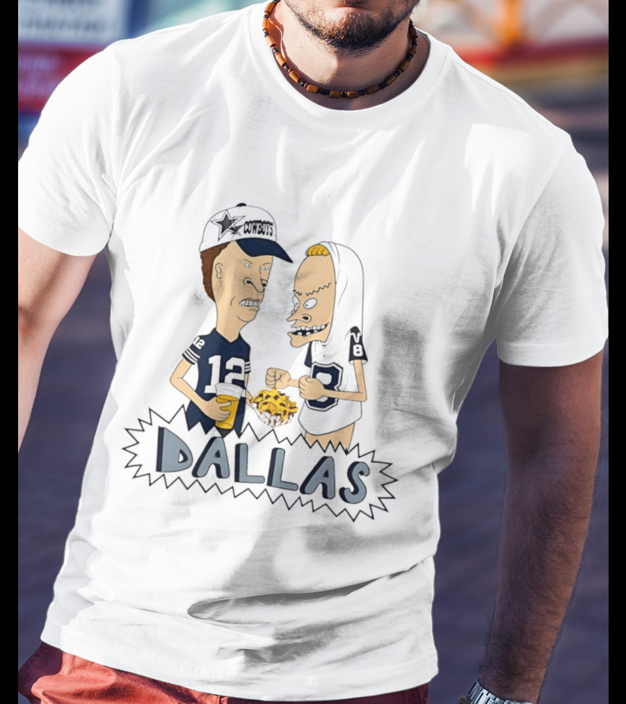 Beavis And Butt Head Dallas Cowboys Football Fans Nachos Eating Fun T-Shirt
