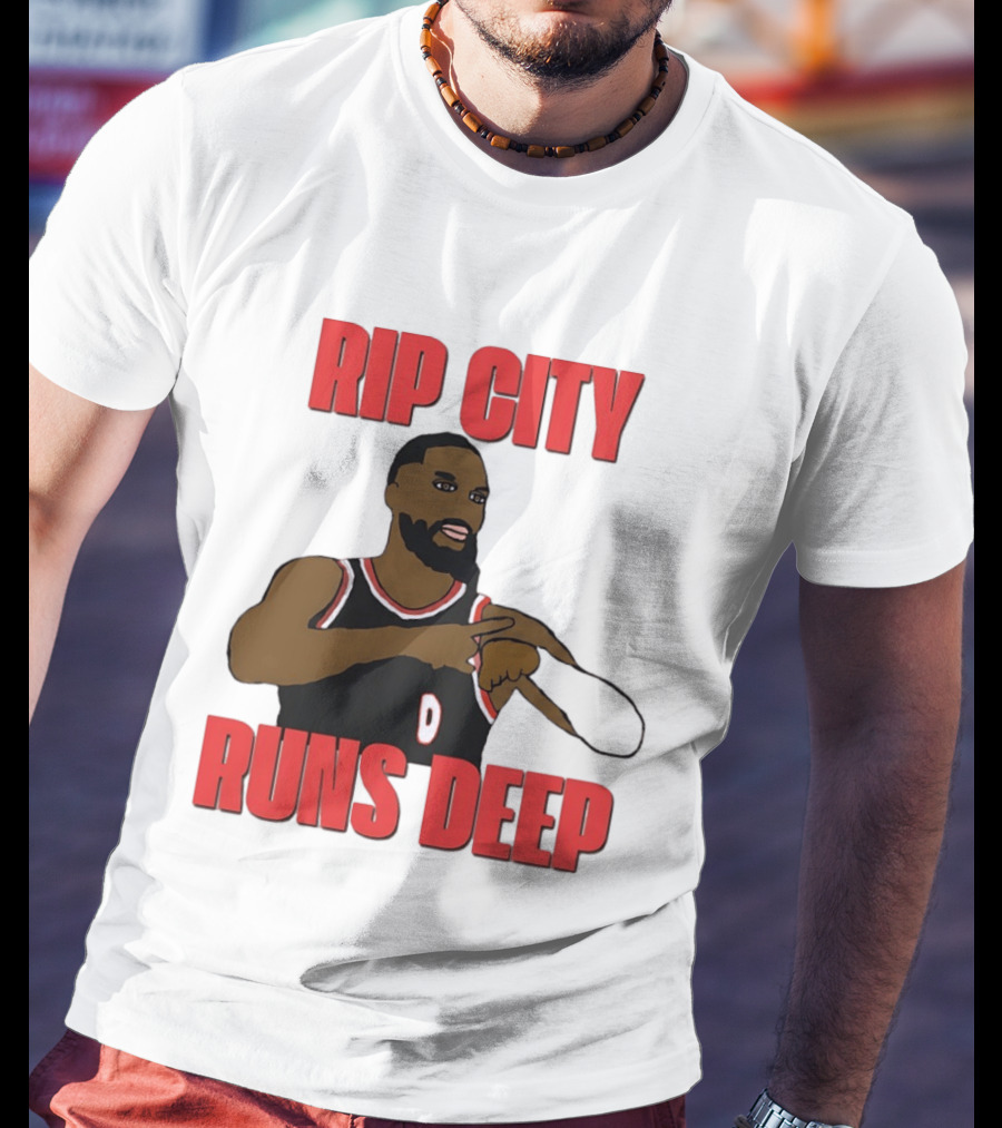 Rip City Runs Deep Damian Lillard Portland Trail Blazers T-Shirt