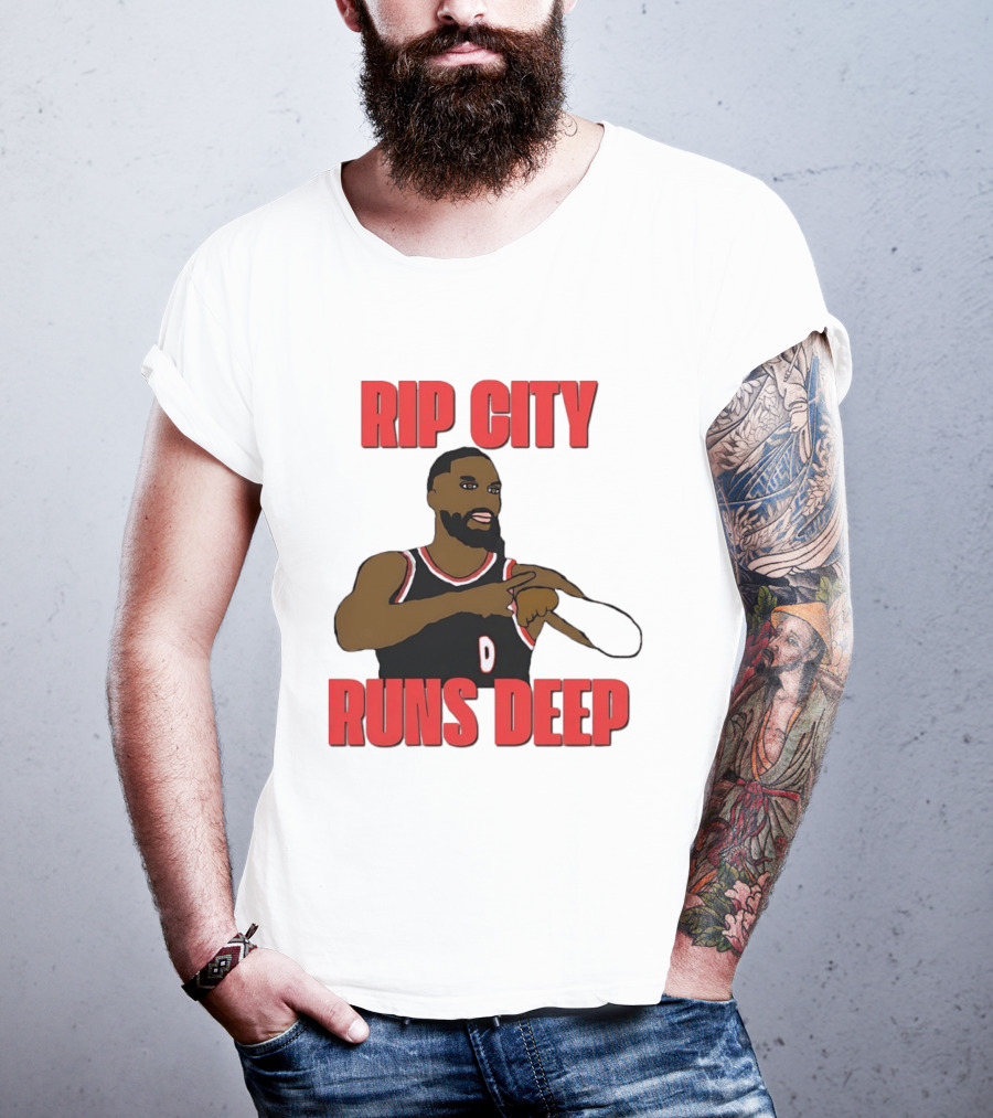 Rip City Runs Deep Damian Lillard Portland Trail Blazers T-Shirt