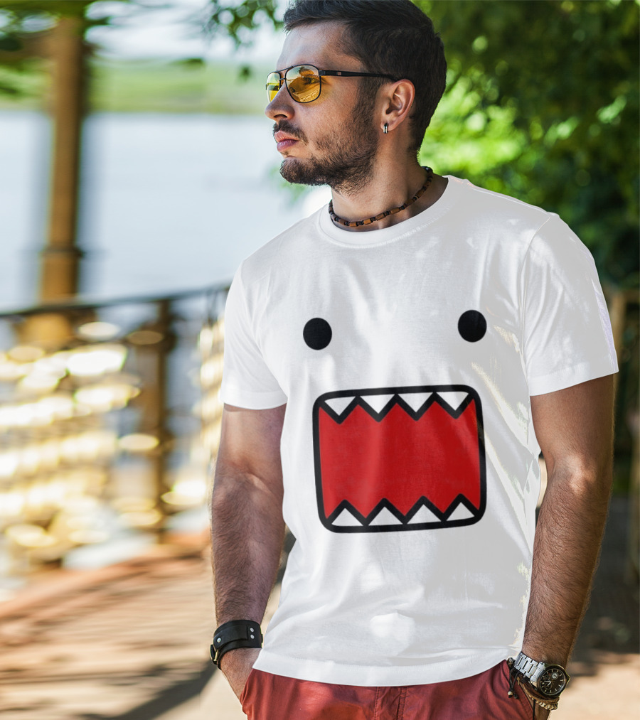 Domo Kun Face Expression With Red Teeth T-Shirt