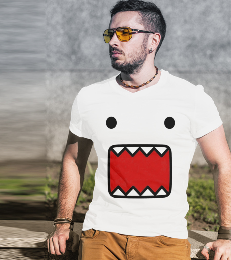 Domo Kun Face Expression With Red Teeth T-Shirt