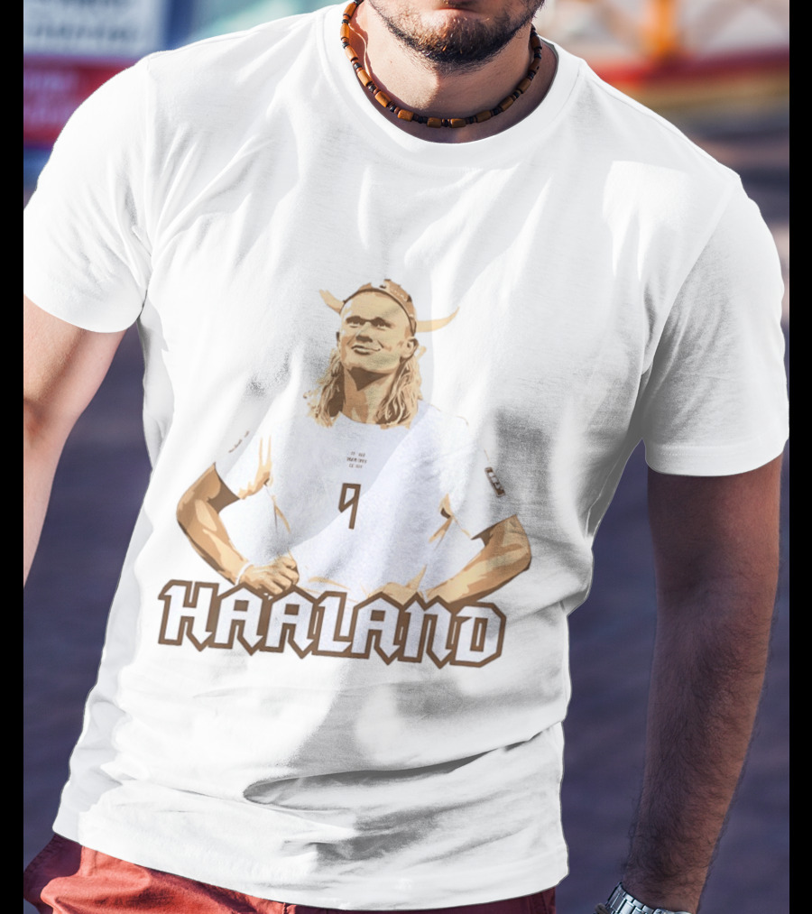 Erling Haaland Viking 9 Manchester City Football Player Horned Helmet T-Shirt