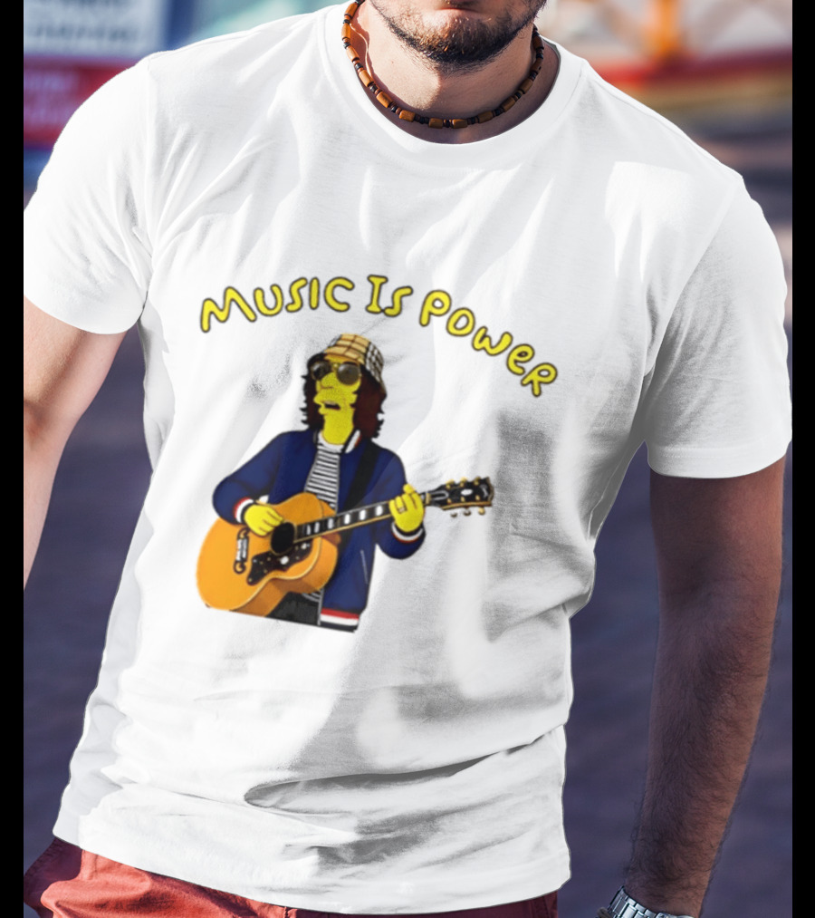 Richard Ashcroft Music Is Power Simpsons Style Guitar T-Shirt