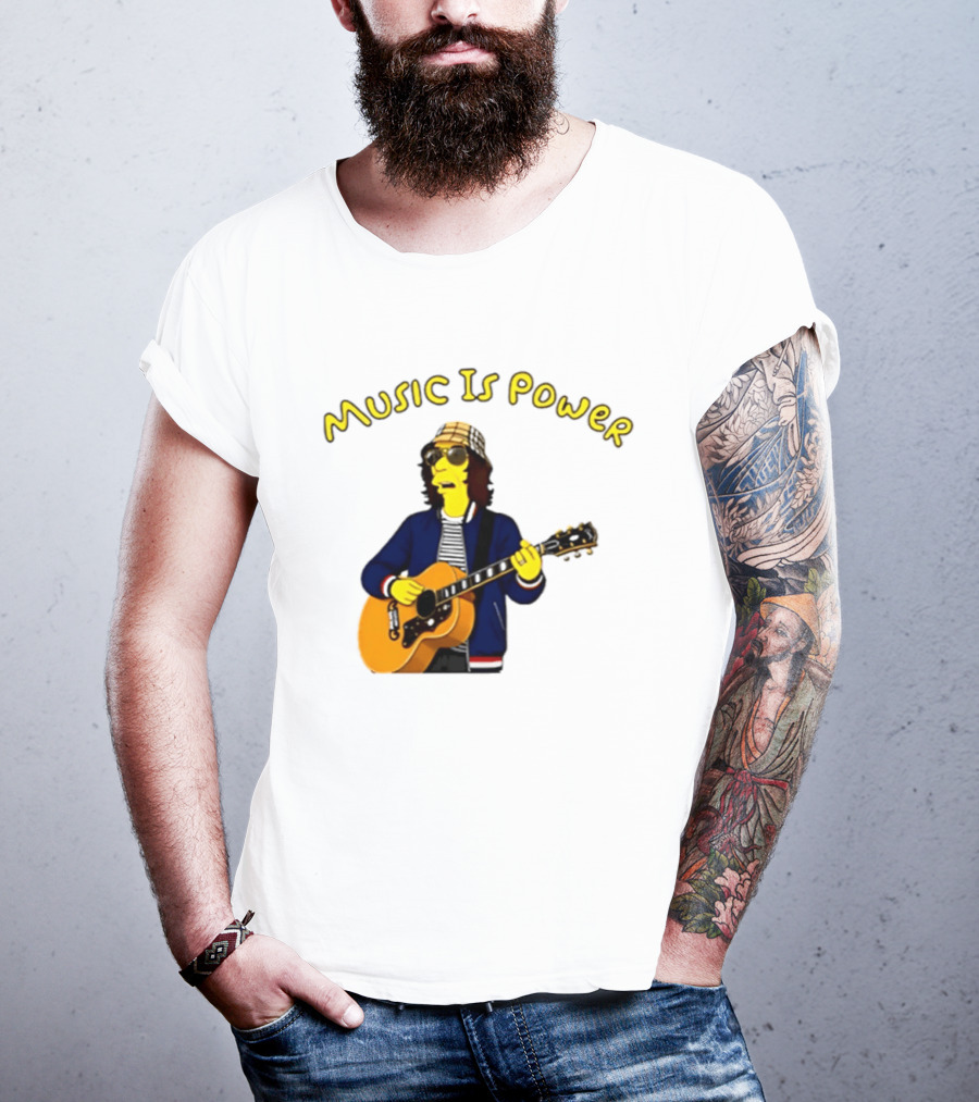 Richard Ashcroft Music Is Power Simpsons Style Guitar T-Shirt