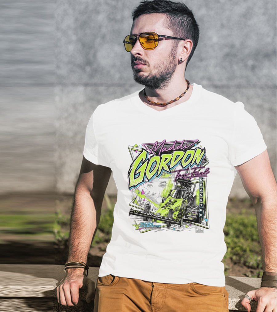 Maddi Gordon Top Fuel Dragster Ron Capps Motorsports Neon T-Shirt