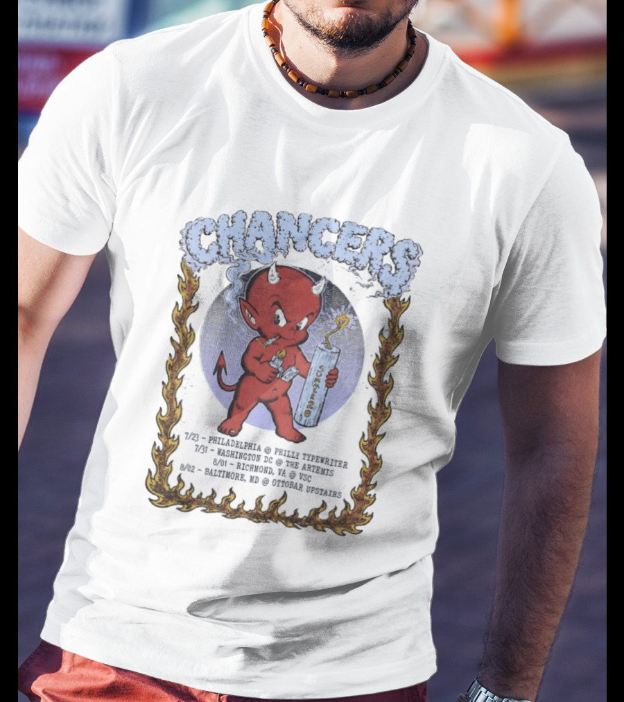 Chancers Hot Stuff The Little Devil Smoking Tour 2026 Philly Washington Richmond Baltimore T-Shirt