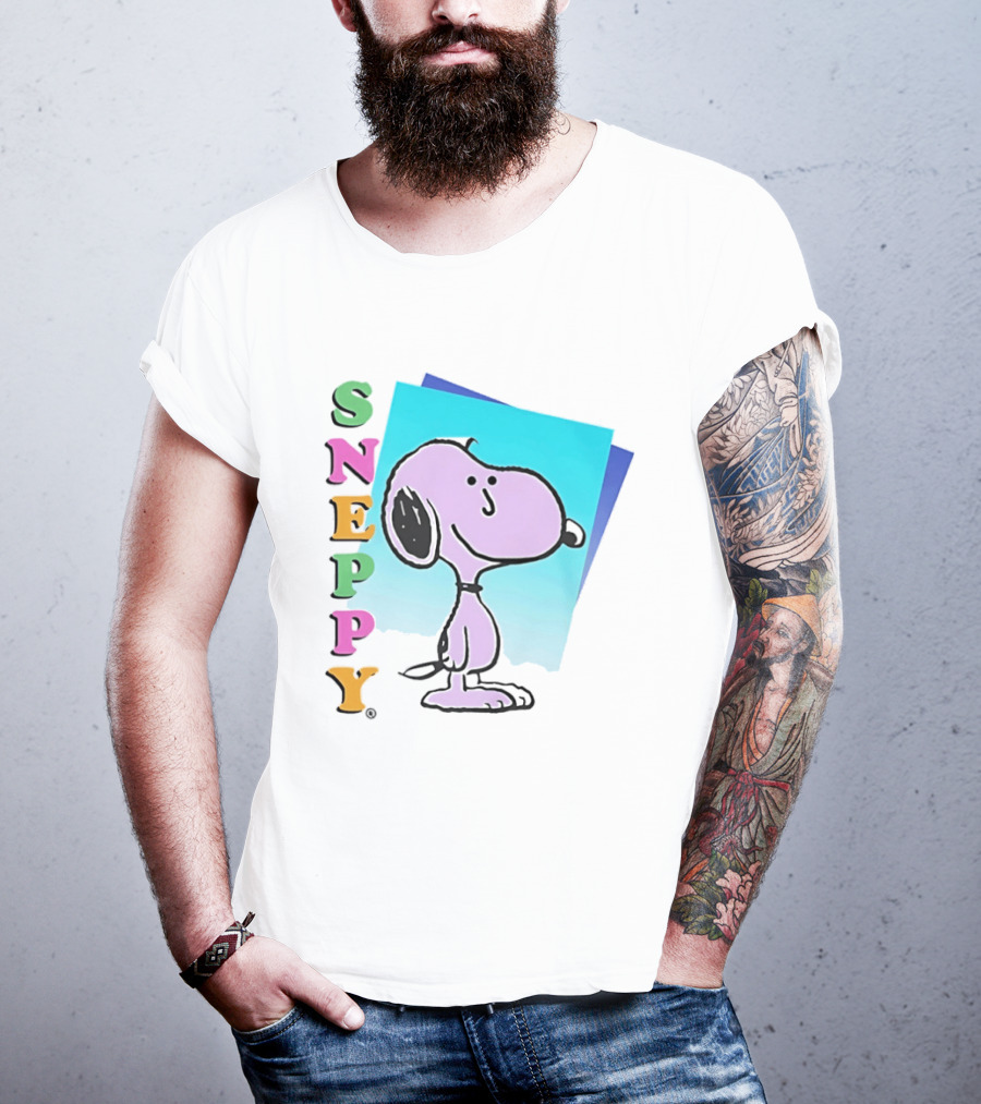 Sneppy Obvious Plant 1991 Bootleg Snoopy Cartoon Character With Multicolored T-Shirt