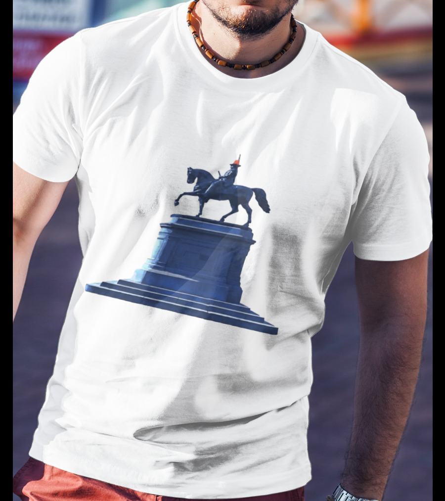 No Scotland No Party Tartan Takeover USA '26 Equestrian Statue With Traffic Cone T-Shirt