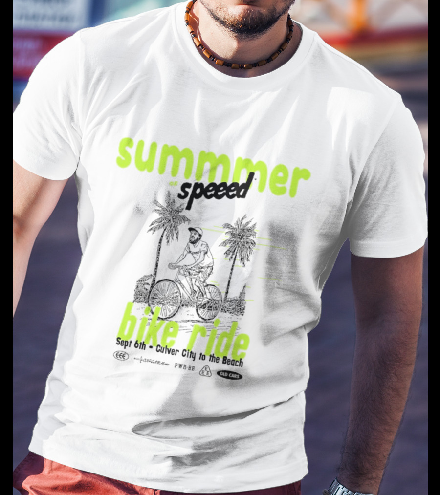 Summer Of Speed Bike Ride Sept 6th Culver City To The Beach Palm Trees T-Shirt