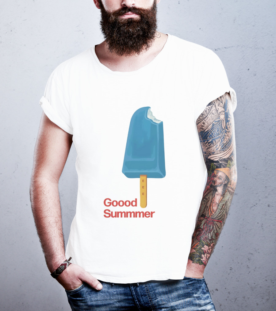 Popsicle Goood Summmer EEE Blue Ice Cream Treat T-Shirt