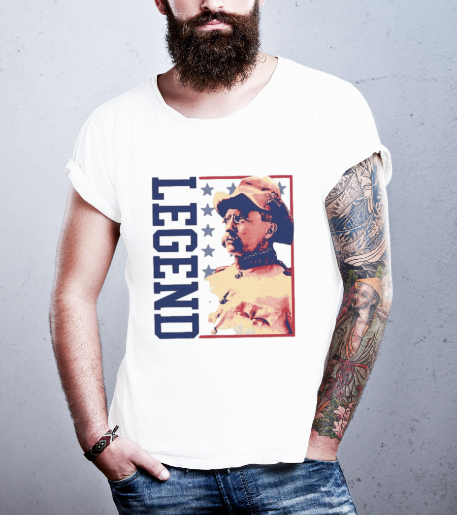 Legend Teddy Roosevelt Stars Iconic Figure T-Shirt