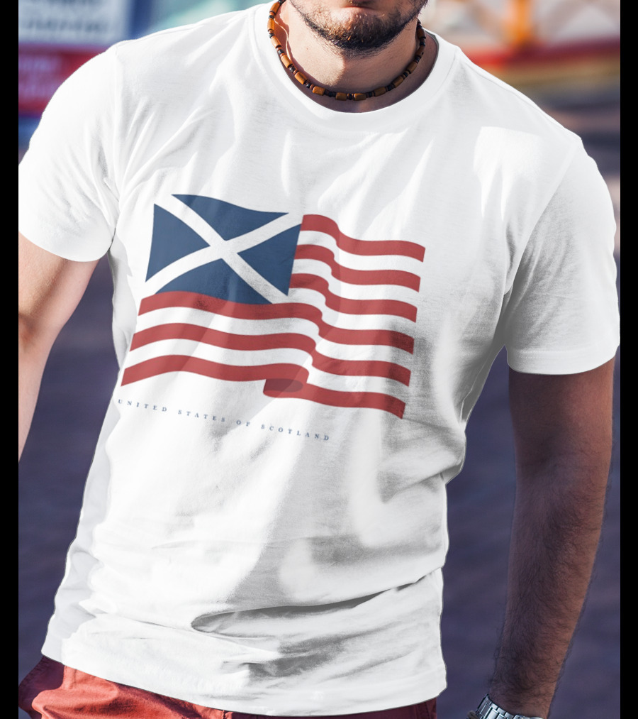 United States Of Scotland Flag USA Scottish American Symbol Mashup T-Shirt