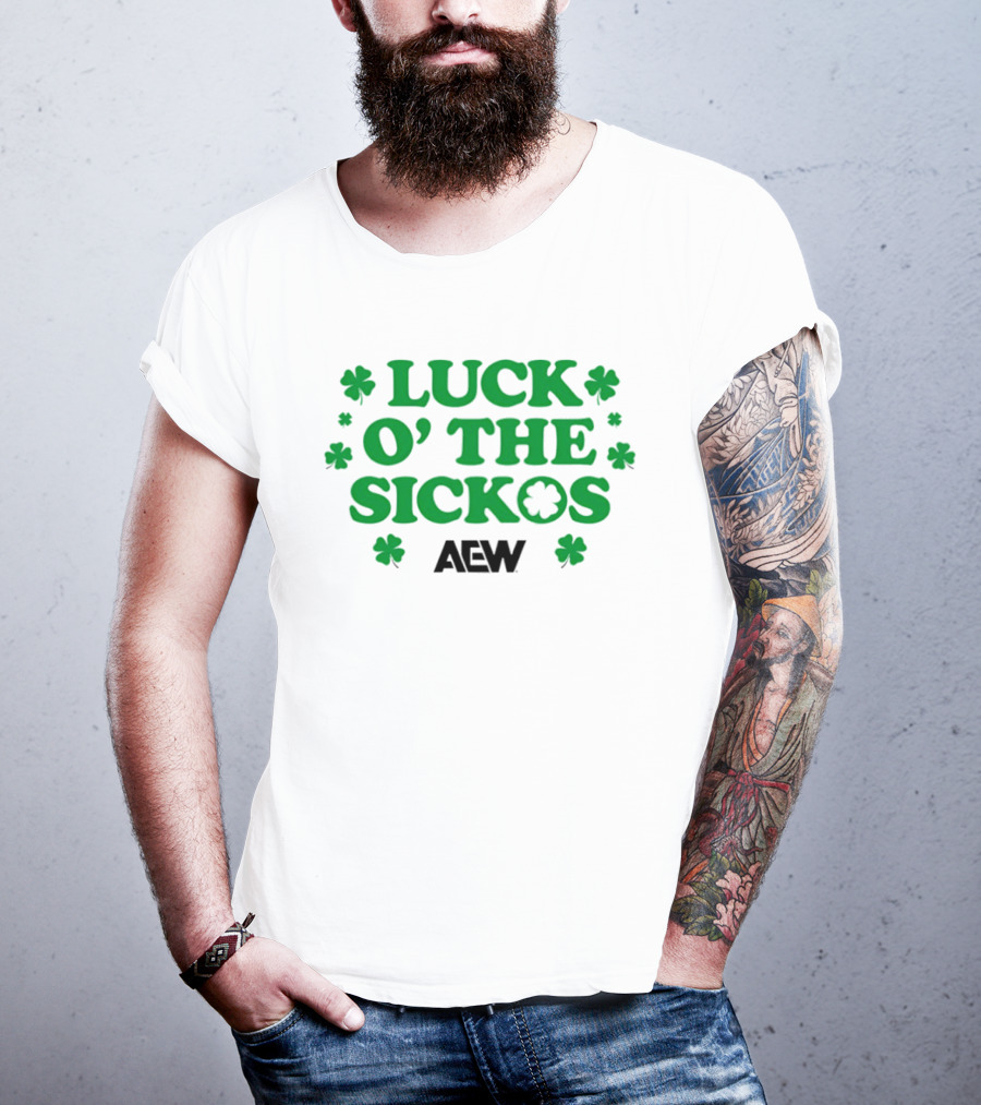 AEW Luck O' The Sickos Clover Theme All Elite Wrestling T-Shirt
